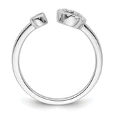 14k White Gold 1/5 carat Lab Grown Diamond VS/SI+ G+ Initial O Adjustable Ring